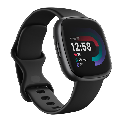 Fitbit Versa 4 - Black and Graphite Aluminum